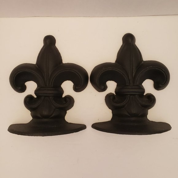 Vintage Cast Iron Fleur De Lis Bookends - Picture 11 of 12